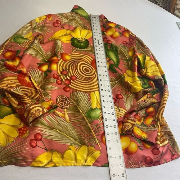 Carlisle Tropical Banana Multicolor Silk VTG Shirt Size 16 Rare - Picture 7 of 11
